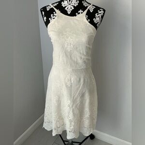 love, Fire Ivory Floral Midi Dress